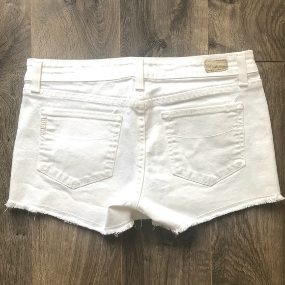 Paige White Fringed Denim Shorts - Picture 5 of 7